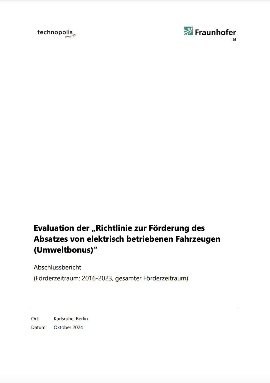 Evaluation of the ‘Directive to promote the sale of electrically powered vehicles (environmental bonus)’