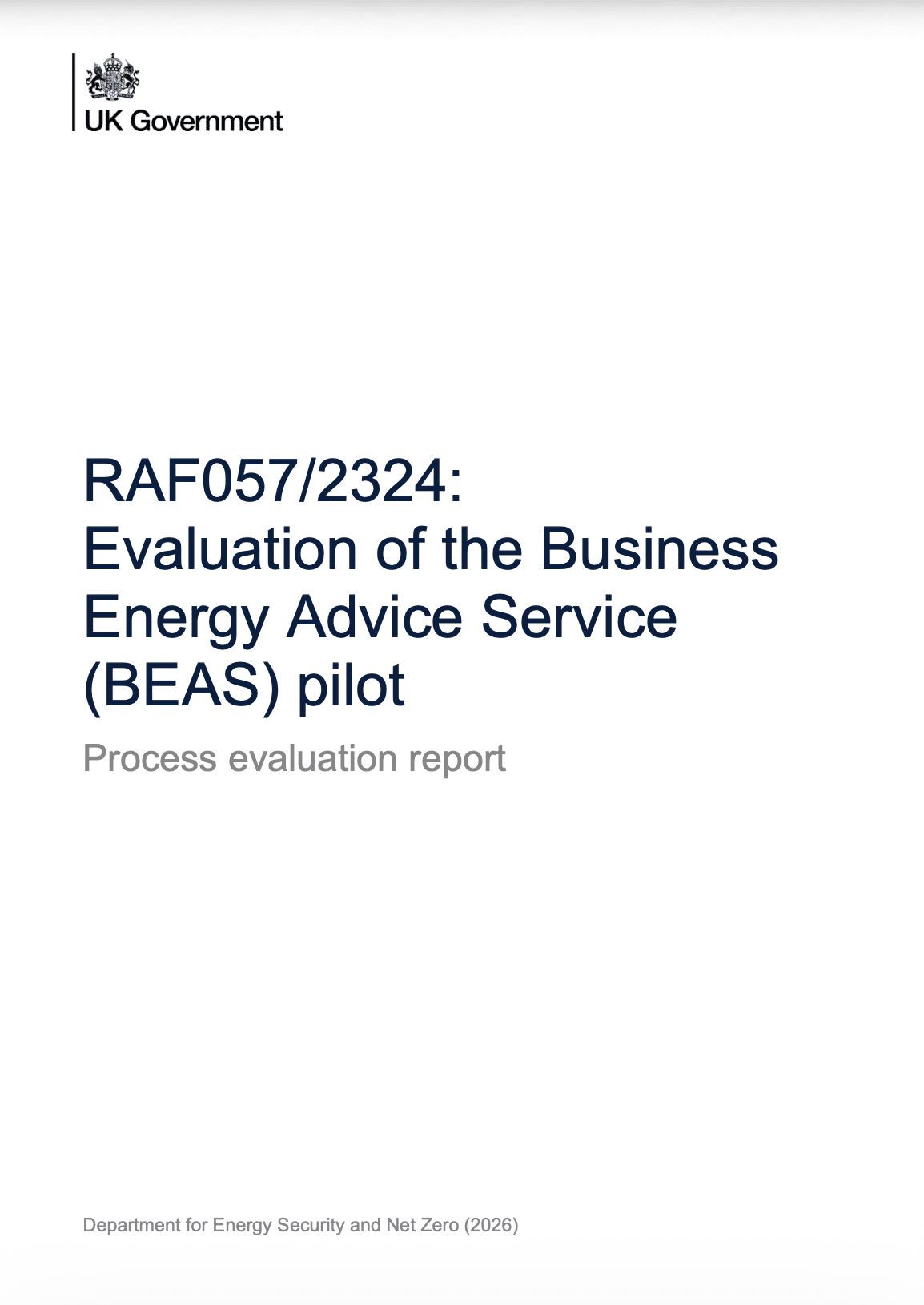 Business Energy Advice Service (BEAS) pilot: process evaluation